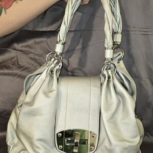 Charming Charlie Silver Tote Bag